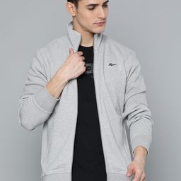 Reebok Men Grey Melange Solid ENH Training Track Sweatshirt-picture-25