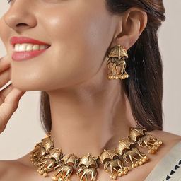 MANSIYAORANGE Gold-Plated Beaded Jewellery Set-image-32