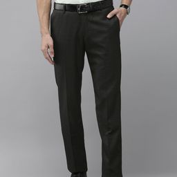 Arrow Men Checked Tailored Regular Fit Mid-Rise Plain Woven Flat-Front Formal Trousers-picture-8