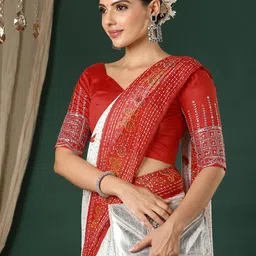 HERE&NOW Kalamkari Printed Pure Georgette Saree-picture-14