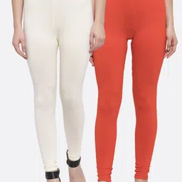 TAG 7 Women Pack Of 2 Solid Churidar-Length Leggings-image-71