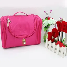atorakushon Unisex Pink Solid Makeup Organiser-33