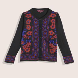 Sangria Girls Acrylic Floral Self Design Cardigan-picture-47