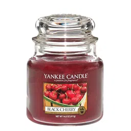 YANKEE CANDLE Maroon Classic Medium Jar Black Cherry Scented Candle-36