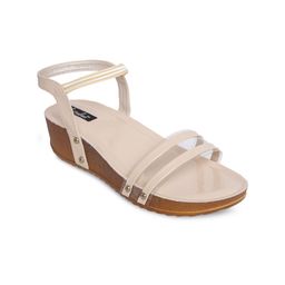 Funku Fashion Women Beige Solid Sandals-picture-56
