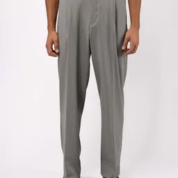 Tailoraedge Men Solid Relaxed Pleated Trousers-picture-43