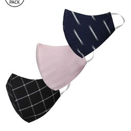 VASTRAMAY Unisex Pack Of 3 2-Ply Reusable Cloth Half Face Masks-64