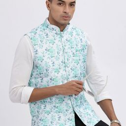 SHOWOFF Men Printed Nehru Jackets-picture-13