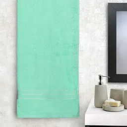 STELLAR HOME Unisex Green Solid Crystal Plus 380 GSM Bath Towel-image-15