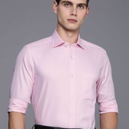 Louis Philippe Pure Cotton Self Design Textured Classic Opaque Formal Shirt-image-25