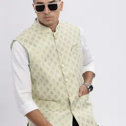 SHOWOFF Men Printed Nehru Jackets-picture-14