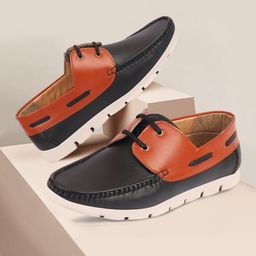 FAUSTO Men Colourblocked Lightweight Boat Shoes-image-38