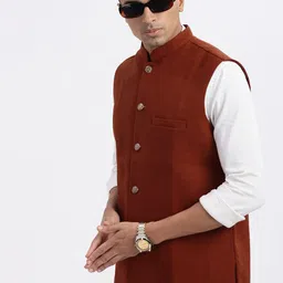 SHOWOFF Men Mandarin Collar Nehru Jackets-picture-46