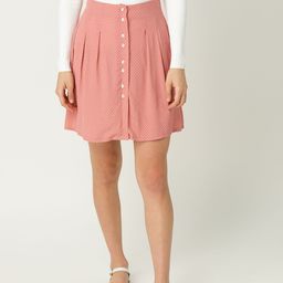 MANGO Women Peach-Coloured & White Printed A-Line Skirt-picture-9