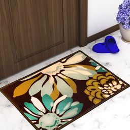 Athom Trendz Brown & Green Printed Anti-Skid Doormat-30