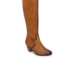 Delize Tan Block Heeled Boots-4