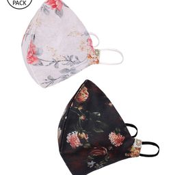 VASTRAMAY Unisex 2 Pcs Printed 4-Ply Anti-Pollution Reusable Cloth Masks-87