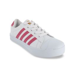 Sparx Women White & Pink Striped Sneakers-image-3