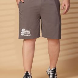 plusS Men Brown Mid-Rise Stretchable Shorts-image-10