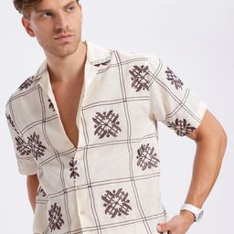 glitchez Embroidered Ease Relaxed Bowling Shirt-image-28