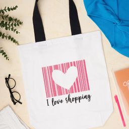 Doodle Typography Printed Structured Tote Bag-3