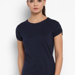 appulse Women Navy Blue Solid Round Neck T-shirt-picture-29