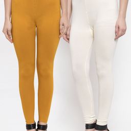 TAG 7 Women Pack Of 2 Solid Ankle-Length Leggings-image-56