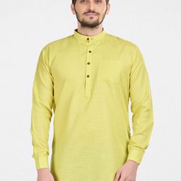 SHIWAM ETHNIX Men Green Manveer Cotton Kurta-picture-54