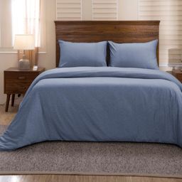 MASPAR Blue 400 TC Egyptian Cotton 1 Double Bed Duvet Cover with 2 Pillow Covers-picture-46