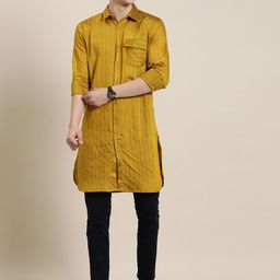 HERE&NOW Men Woven Design Geometric Kurta-picture-43
