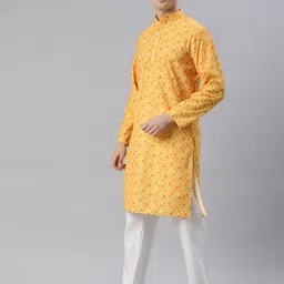 Majestic Man Men Ethnic Motifs Embroidered Chikankari Kurta-45