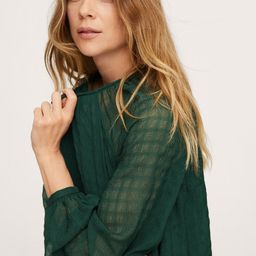 MANGO Women Green Self Design A-Line Dress-81