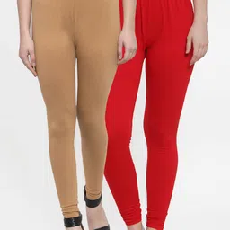 TAG 7 Women Pack of 2 Solid Churidar-Length Leggings-image-40