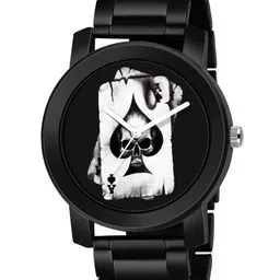 SWADESI STUFF Men Black Printed Dial & Black Analogue Metal Black 13b Watch-image-96