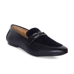 aadi Men Black PU Leather Loafers-image-72