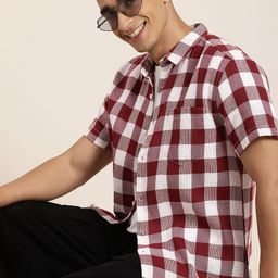 HERE&NOW Slim Fit Checked Casual Shirt-image-81