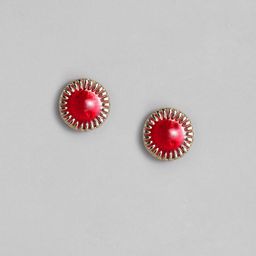 Estele Gold-Plated Circular Studs Earrings-4
