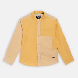 Blue Giraffe Boys Yellow Regular Fit Striped Cotton Casual Shirt-image-25