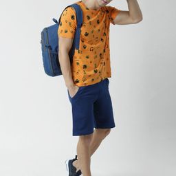 Huetrap Men Orange Graphic Printed Cotton T-shirt-image-16