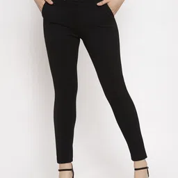 Clora Creation Women Black Solid Treggings-image-24