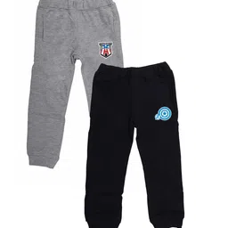 YK Marvel Boys Pack Of 2 Solid Slim Fit Joggers with Avengers Captain America Print Detail-picture-11