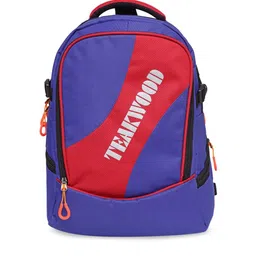 Teakwood Leathers Unisex Violet & Red Colourblocked Backpack-image-39