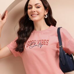 Mast & Harbour Typography Print Pure Cotton T-shirt-image-19