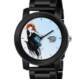 SWADESI STUFF Men Black Printed Dial & Black Analogue Watch metal black 20b-image-31