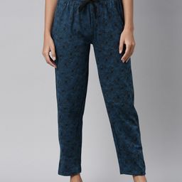Kryptic Women Pure Cotton Relaxed Fit Printed Lounge Pants-picture-35