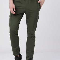 HIGHLANDER Men Olive Green Solid Slim-Fit Track Pants-image-68