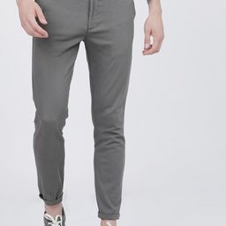 The Indian Garage Co Men Grey Slim Fit Chinos Trousers-image-95