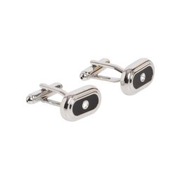 Alvaro Castagnino Black & Silver-Toned Cufflink-image-7