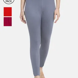 GRACIT Women Pack of 3 Solid Ankle-Length Leggings-picture-17
