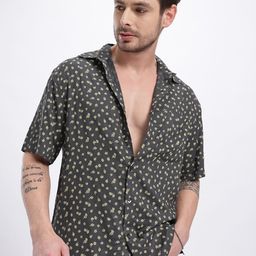 glitchez Floral Printed Relaxed Fit Shirt with Side Slits-image-63